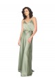 V-Back Sleeveless V-Neck A-Line Silk like Satin Formal Evening Gown / Bridesmaid Dress Worcester