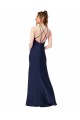 Criss Cross Back Sleeveless High Neck Sheath Silk like Satin Formal Evening Gown / Prom Dress / Bridesmaid Dress Worcester