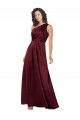 Burgundy Sleeveless One Shoulder A-Line Silk like Satin Formal Evening Gown / Prom Dress / Bridesmaid Dress Worcester