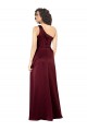 Burgundy Sleeveless One Shoulder A-Line Silk like Satin Formal Evening Gown / Prom Dress / Bridesmaid Dress Worcester