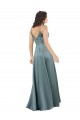 V-Back Black Sleeveless V-Neck A-Line Silk like Satin Formal Evening Gown / Prom Dress / Bridesmaid Dress Worcester