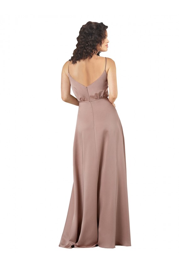 Sleeveless V-Neck A-Line Silk like Satin Formal Evening Gown / Bridesmaid Dress Worcester