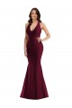 Open Back Sleeveless V-Neck Mermaid Silk like Satin Formal Plus Size Evening Gown / Prom Dress / Bridesmaid Dress Worcester