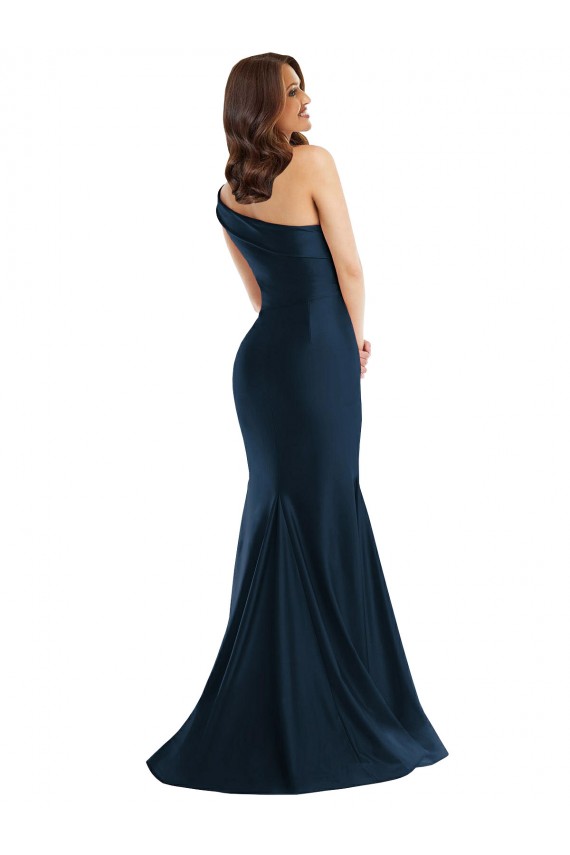 Light Sky Blue Sleeveless One Shoulder Mermaid Silk like Satin Formal Evening Gown / Prom Dress / Bridesmaid Dress Worcester