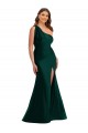 Ever Green Sleeveless One Shoulder Mermaid Silk like Satin Formal Plus Size Evening Gown / Prom Dress / Bridesmaid Dress Worcester