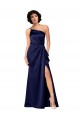 Sapphire Sleeveless One Shoulder A-Line Silk like Satin Black Tie Evening Gown / Prom Dress / Bridesmaid Dress Worcester