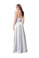 Low Back Sleeveless Halter Neck A-Line Silk like Satin Formal Evening Gown / Bridesmaid Dress Worcester