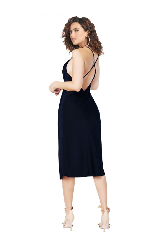 Criss Cross Open Back Sleeveless Spaghetti Straps A-Line Silk like Satin Formal Evening Gown / Prom Dress / Bridesmaid Dress Worcester