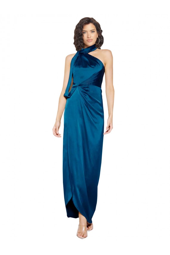 Sleeveless Halter Neck Sheath Silk like Satin Formal Evening Gown / Prom Dress / Bridesmaid Dress Worcester