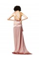 Open Back Sleeveless One Shoulder A-Line Silk like Satin Formal Evening Gown / Prom Dress / Bridesmaid Dress Worcester