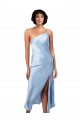 Light Sky Blue Sleeveless One Shoulder A-Line Silk like Satin Formal Evening Gown / Prom Dress / Bridesmaid Dress Worcester