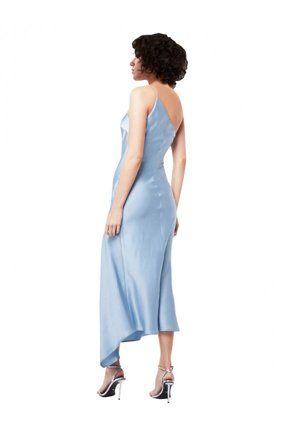 Light Sky Blue Sleeveless One Shoulder A-Line Silk like Satin Formal Evening Gown / Prom Dress / Bridesmaid Dress Worcester