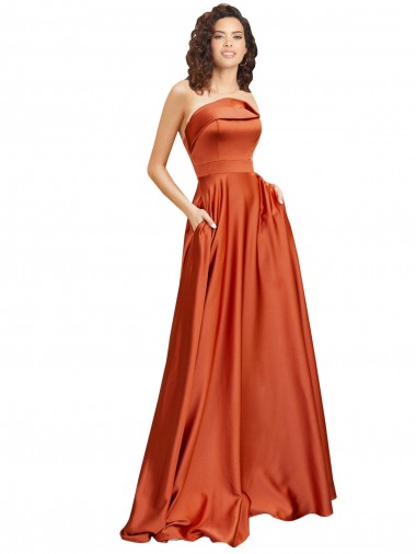 Low Back Sleeveless Round Neck A-Line Silk like Satin Formal Evening Gown / Prom Dress / Bridesmaid Dress Worcester