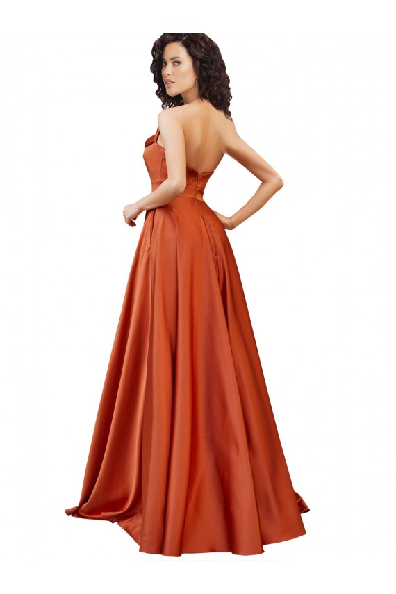 Low Back Sleeveless Round Neck A-Line Silk like Satin Formal Evening Gown / Prom Dress / Bridesmaid Dress Worcester