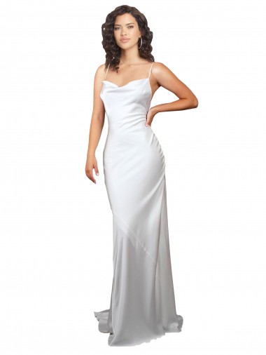 Criss Cross Open Back Sleeveless Cowl Neck Sheath Silk like Satin Beach Wedding Dresses Worcester