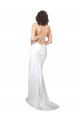 Criss Cross Open Back Sleeveless Cowl Neck Sheath Silk like Satin Beach Wedding Dresses Worcester