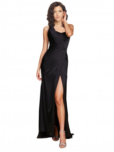 Sleeveless One Shoulder A-Line Silk like Satin Evening Dress / Bridesmaid Dress Worcester