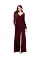 V-Back Long Sleeves V-Neck Sheath Spandex Prom Dress / Bridesmaid Dress Worcester