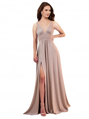 Low Back Sleeveless V-Neck A-Line Spandex Black Tie Evening Gown / Prom Dress / Bridesmaid Dress Worcester