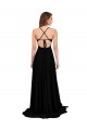 Open Back Sleeveless V-Neck A-Line Spandex Black Tie Evening Gown / Prom Dress / Bridesmaid Dress Worcester