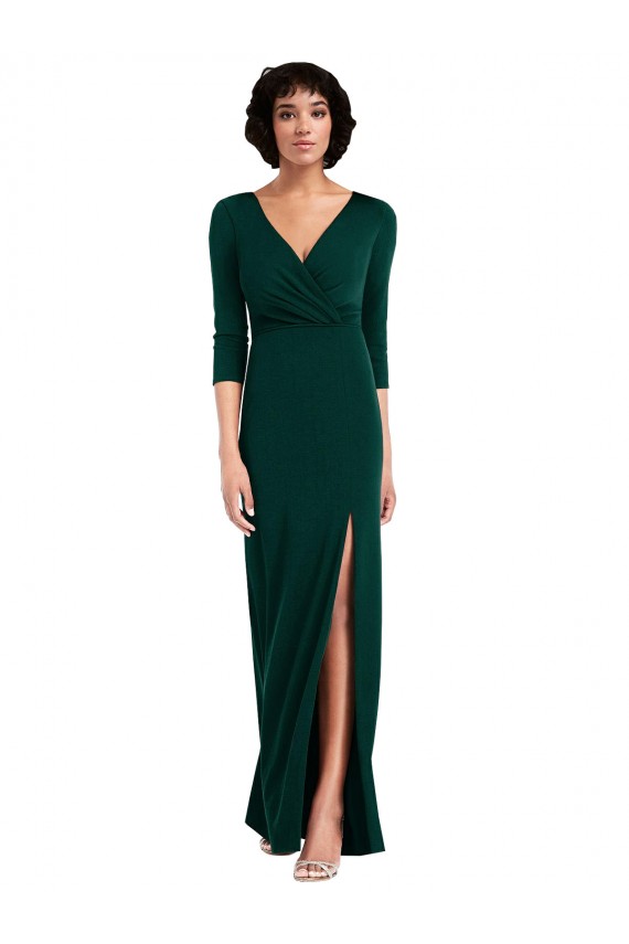 V-Back Long Sleeves V-Neck Trumpet Spandex Formal Evening Gown / Prom Dress / Bridesmaid Dress Worcester