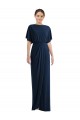 Open Back Short Sleeves Bateau Neck Sheath Spandex Semi Formal Evening Dress / Prom Dress / Bridesmaid Dress Worcester