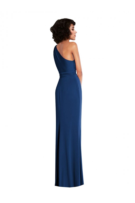 Sleeveless One Shoulder Sheath Spandex Semi Formal Evening Dress / Prom Dress / Bridesmaid Dress Worcester
