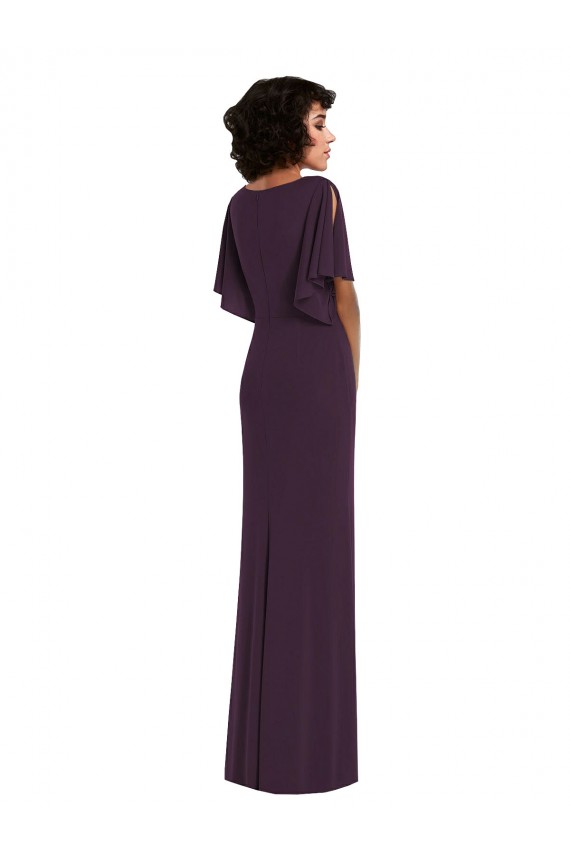 Split Sleeves V-Neck Sheath Spandex Formal Evening Gown / Prom Dress / Bridesmaid Dress Worcester