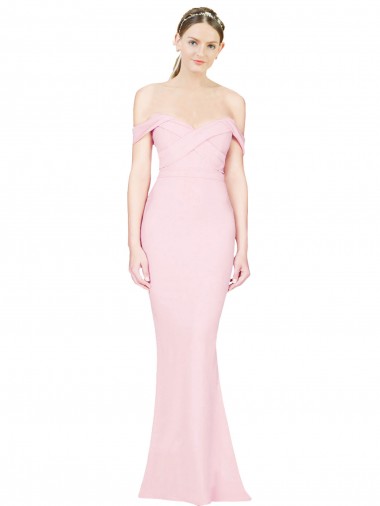 Low Back Pink Sleeveless Strapless A-Line Stretch Crepe Formal Evening Gown / Prom Dress / Bridesmaid Dress Worcester