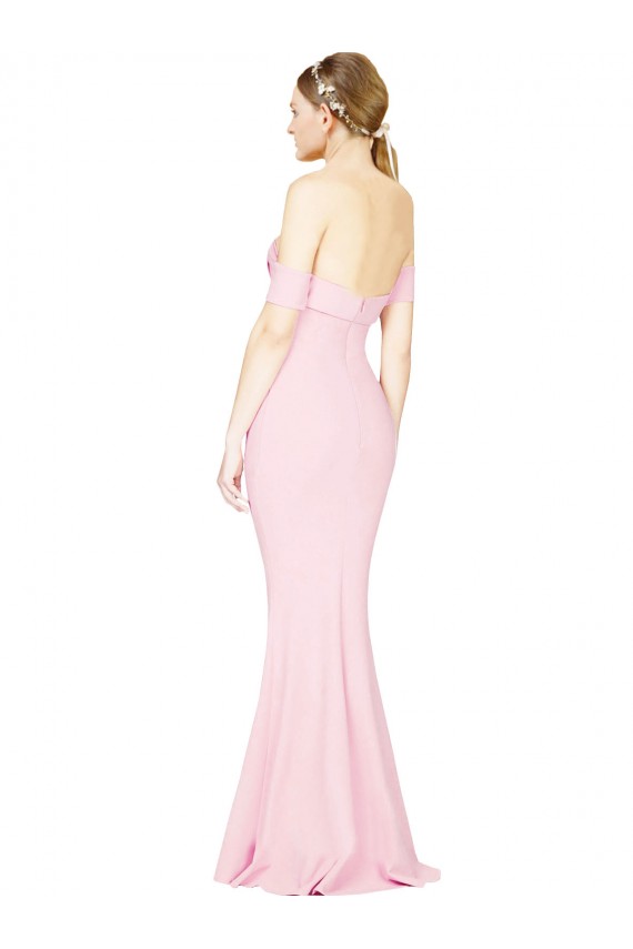 Low Back Pink Sleeveless Strapless A-Line Stretch Crepe Formal Evening Gown / Prom Dress / Bridesmaid Dress Worcester