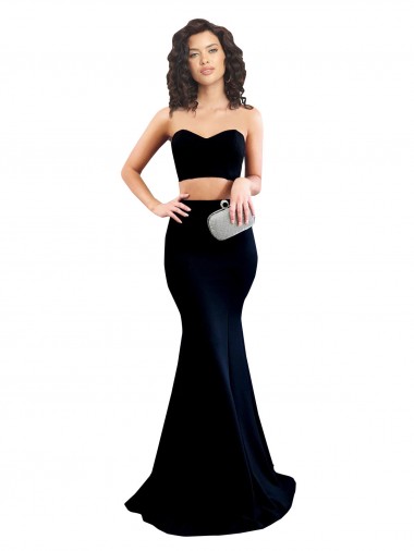 Low Back Sleeveless High Neck Mermaid Stretch Crepe Formal Evening Gown / Prom Dress / Bridesmaid Dress Worcester