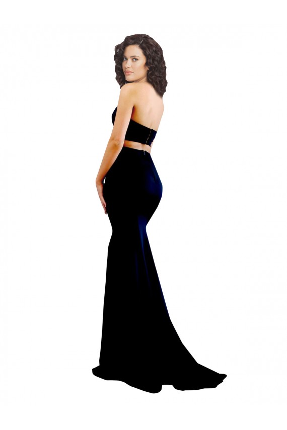 Low Back Sleeveless High Neck Mermaid Stretch Crepe Formal Evening Gown / Prom Dress / Bridesmaid Dress Worcester