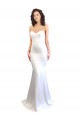 Low Back White Sleeveless Sweetheart Mermaid Stretch Crepe Formal Evening Gown / Prom Dress / Bridesmaid Dress Worcester