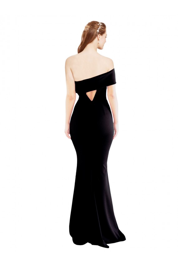 Keyhole Back Sleeveless One Shoulder Mermaid Stretch Crepe Formal Evening Gown / Prom Dress / Bridesmaid Dress Worcester