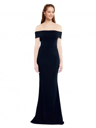 Keyhole Back Sleeveless Off the Shoulder Mermaid Stretch Crepe Formal Dress / Bridesmaid Dress Worcester