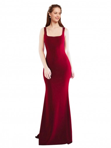 Sleeveless Square Neck Mermaid Stretch Crepe Formal Evening Gown / Prom Dress / Bridesmaid Dress Worcester