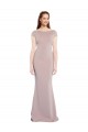 Tie Back Cap Sleeves Boat Neck Mermaid Stretch Crepe Formal Evening Gown / Prom Dress / Bridesmaid Dress Worcester