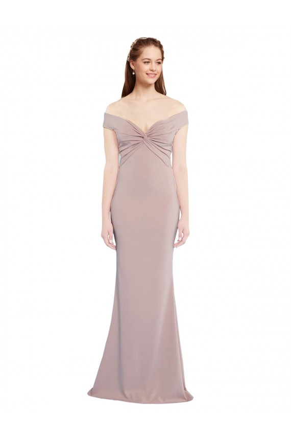 Keyhole Back Sleeveless Off the Shoulder Mermaid Stretch Crepe Formal Evening Gown / Prom Dress / Bridesmaid Dress Worcester