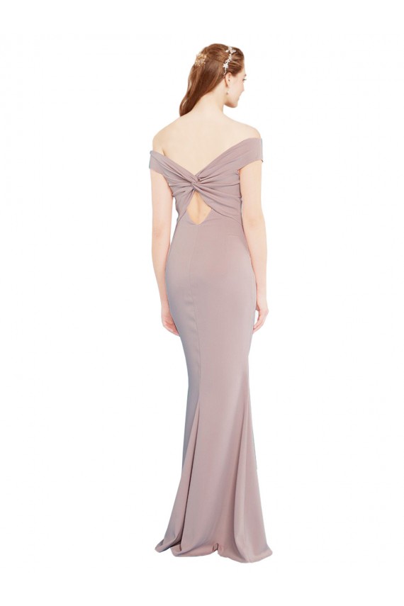 Keyhole Back Sleeveless Off the Shoulder Mermaid Stretch Crepe Formal Evening Gown / Prom Dress / Bridesmaid Dress Worcester