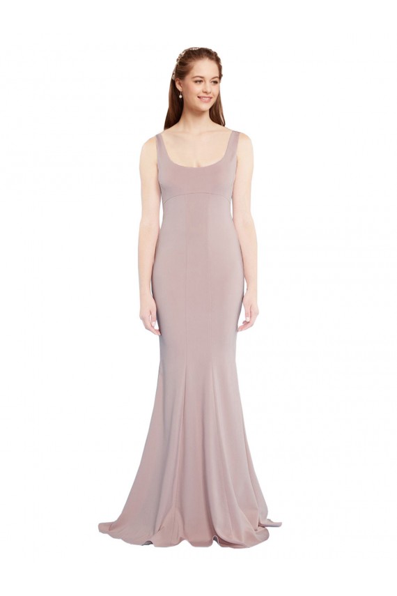 Cap Sleeves Scoop Neck Mermaid Stretch Crepe Formal Evening Gown / Prom Dress / Bridesmaid Dress Worcester