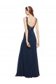 Low Back Sleeveless Round Neck A-Line Stretch Crepe Prom Dress / Bridesmaid Dress Worcester