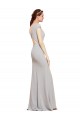 Open Back Sleeveless Boat Neck A-Line Stretch Crepe Formal Evening Gown / Prom Dress / Bridesmaid Dress Worcester