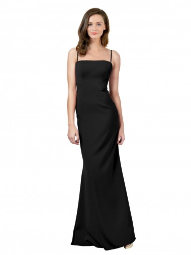 Open Back Sleeveless Spaghetti Straps Sheath Stretch Crepe Formal Evening Gown / Prom Dress / Bridesmaid Dress Worcester