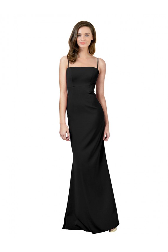 Open Back Sleeveless Spaghetti Straps Sheath Stretch Crepe Formal Evening Gown / Prom Dress / Bridesmaid Dress Worcester