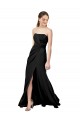 Low Back Black Sleeveless Strapless Sheath Stretch Crepe Formal Dress / Bridesmaid Dress Worcester