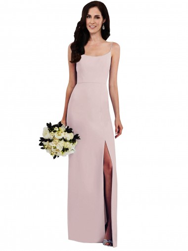 V-Back Sleeveless Spaghetti Straps Trumpet Stretch Crepe Formal Evening Gown / Prom Dress / Bridesmaid Dress Worcester