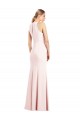 Keyhole Back Pink Sleeveless V-Neck Trumpet Stretch Crepe Semi Formal Evening Dress / Prom Dress / Bridesmaid Dress Worcester
