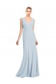Low Back Sleeveless V-Neck Trumpet Stretch Crepe Bridesmaid Dress / Formal Dress Worcester