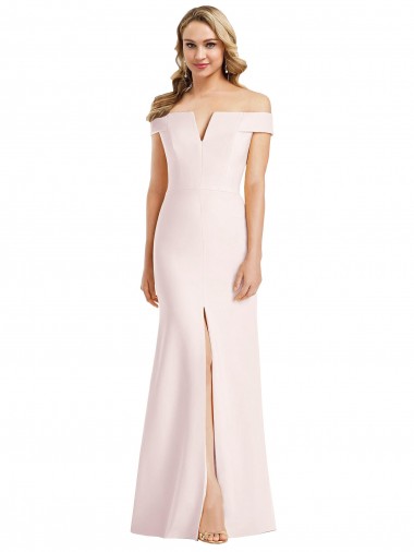 Sleeveless Off the Shoulder Trumpet Stretch Crepe Bridesmaid Dress / Evening Dress Worcester