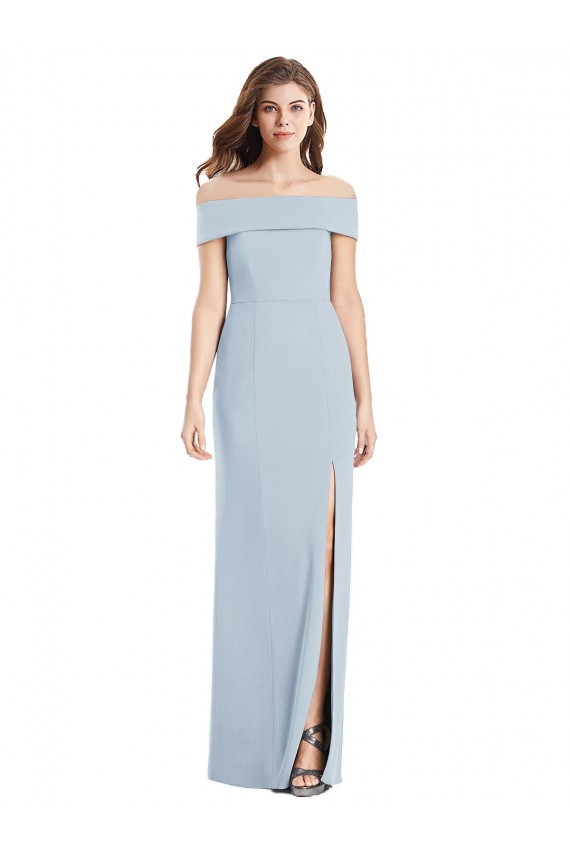 Sleeveless Off the Shoulder Trumpet Stretch Crepe Formal Dress / Bridesmaid Dress Worcester